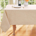 Smiry Rectangle Polyester Table Cloth, Waterproof Burlap Fabric Tablecloth, Washable Decorative Farmhouse Table Covers for Kitchen, Dining, Parties, 60x84, Champagne