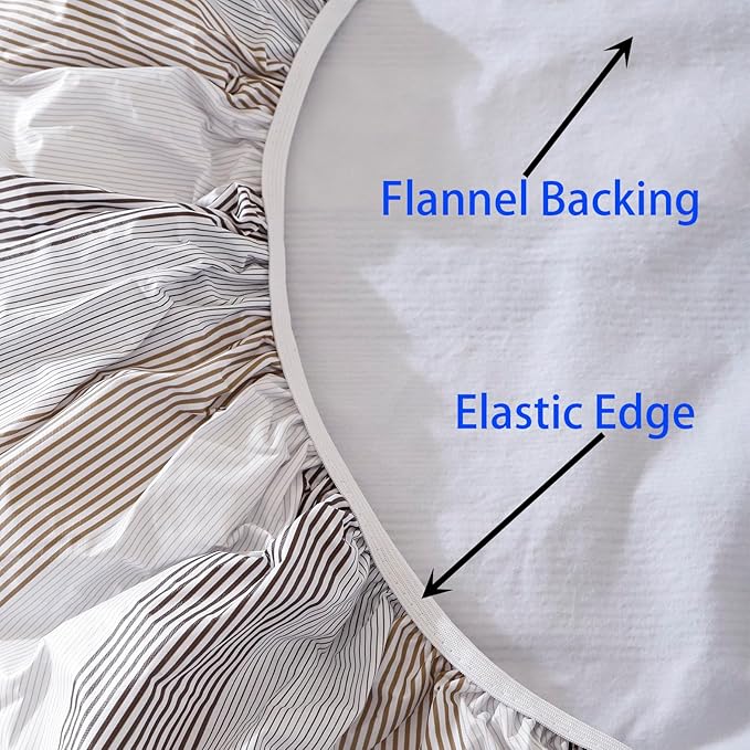 Walrus Round Vinyl Fitted Tablecloth with Flannel Backing Elastic Edge Design Table Cover Waterproof Oil-Proof PVC Table Cloth Stain-Resistant Best for 37"-44" Round