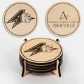 LazerEdge Asheville Bulldogs Wooden Coaster Set - Maple Wood - Officially Licensed Product - 4-Pack