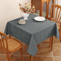 Faux Linen Fabric 54 x 54 Inch Square Grey Tablecloth Textured Water Resistant & Washable Card Table Cloth Anti-Scratch for Dining Kitchen Patio