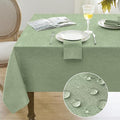 Softalker Sage Green Outdoor Tablecloth 84x60 Inch Rectangle Spring Table cloths Linen Textured Stain and Wrinkle Resistant Decorative Dining Table Cover for Easter Summer, Tea Party, Birthday, Coffee