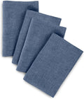 Solino Home Linen Cloth Napkins Set of 4-100% Pure Linen Blue Denim Dinner Napkins 20 x 20 Inch for Winter, Spring, Easter - Athena, Handcrafted and Machine Washable