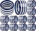 Epoxy Napkin Rings – Elegant Navy Blue & White Napkin Holders Set of 12 for Table Decor, Parties, Weddings & Dining - Modern Round Serviette Rings for Home & Holiday Celebrations - CLEENTABLE
