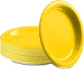 Disposable Paper Plates Yellow, 7 Inch Paper Dessert Plates, Strong and Sturdy Disposable Plate for Party, Dinner, Holiday, Picnic, or Travel Party Plate, Pack of 50