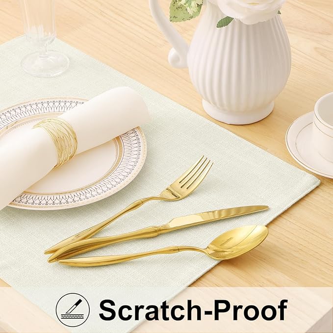 homing Cotton Linen Placemats Set of 4, Cloth Washable Farmhouse Dining Table Mats for Indoors & Outdoors, Easy to Clean, Cream, 13 x 19 Inch