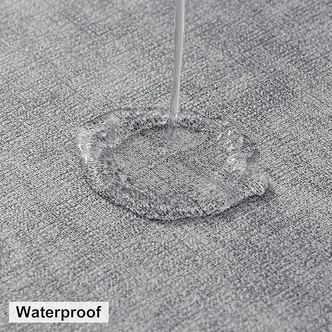 homing Round Faux Leather Placemat and Coaster 4 Packs, Washable Heat Resistant Dining Place Mats, Wipeable Double-Sided Table Mats for Indoor and Outdoor, Diameter 13 and 3.93 inch, Light Grey