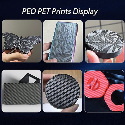 JUUPINE 3D Printer Build Plate for Bambu Lab X1/X1C/X1E/P1P/P1S/P2S/A1 3D Printer,Diamond PEO+Carbon Fiber PET Surface 257x257mm Spring Steel Plate,Double Sided Flexible Sheet Heatingbed Platform.