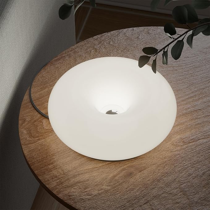 Creative Design White Donut Lamp, Plug-in Wall Sconse Or Table Lamp Dual Use Atmosphere Lamp, Modern Infinitely Dimmable White Wall Lamp Desk Light for Corridor, Bedsided Or Warm Decoration