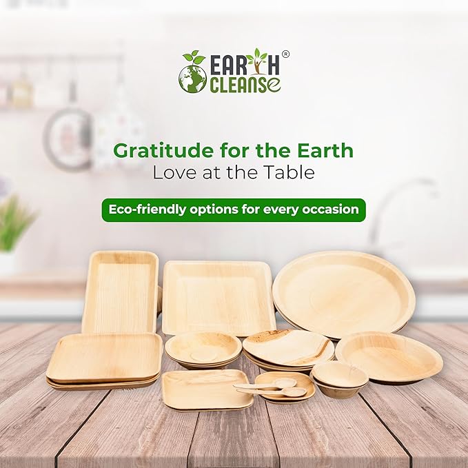 Compostable Palm Leaf Plates 6 Inch Square (75 Pack) | Disposable Biodegradable Plates Like Bamboo & Wooden | Microwave & Oven Safe | Eco-Friendly