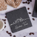 Blue Ridge Mountain Gifts - Houston TX Skyline Coasters, Set of 4 - Houston Texas Souvenir, Slate Coasters with Minimalist Skyline, Housewarming Gift for Friends, Family, & Neighbors