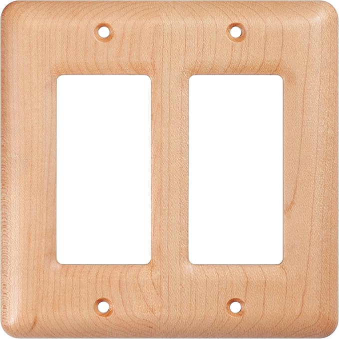 Double Light Switch Cover Plate Decorative Maple Wood Outlet Covers For Light Switches And Outlets