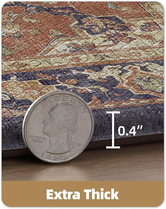 Color&Geometry Anti Fatigue Kitchen Mats for Floor 24x59, Vintage Decor, Easy Clean, Waterproof & Oil Proof, 0.4" Thick Cushioned, Non-Slip Kitchen Runner Rug for Sink, Laundry, Office, Warm Coral