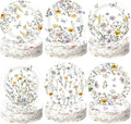 60 Pcs 7 Inch Floral Party Plates Wildflower Paper Plates Spring Summer Disposable Dinnerware Decoration for Tea Party Dinner Birthday Baby Shower Bridal Wedding Supplies