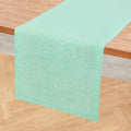 Solino Home Linen Table Runner 48 Inches - 100% Pure Linen Chambray Aqua Table Runner 14 x 48 Inch Ideal for Dresser and Coffee Tables - Athena, Winter, Spring, Easter