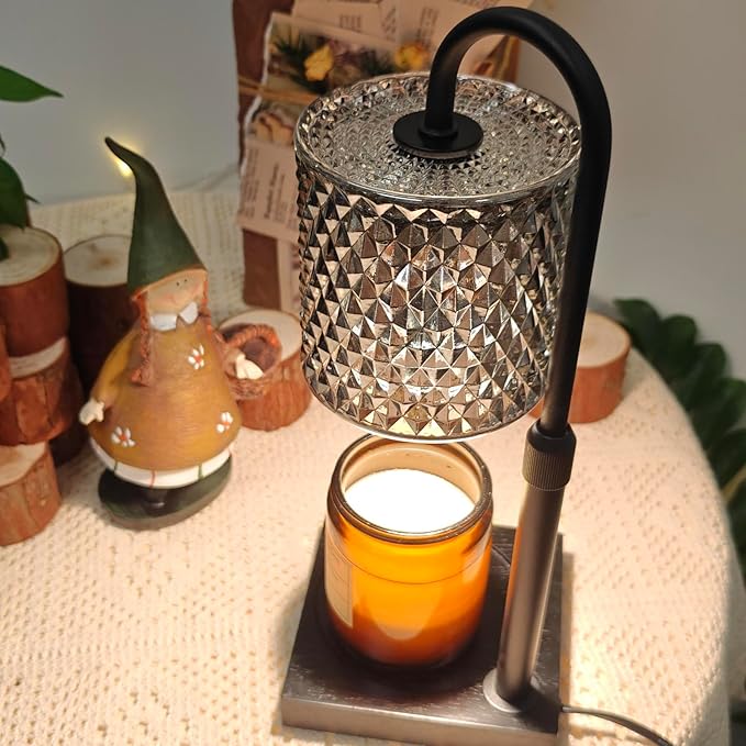 Candle Warmer Lamp with Timer Dimmer Adjustable Height, Candle Warmer with 2 Bulbs for Jar Candles, Home Decor, for Women Birthday 2 Pack