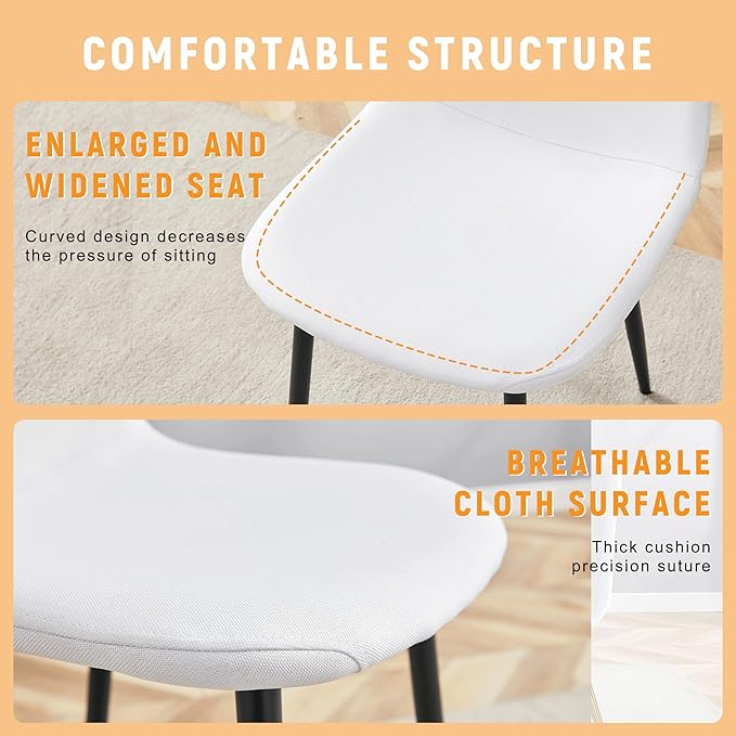 Round Dining Table Set for 6｜42"-54" Extendable Dining Room Table Set｜Wooden Kitchen Table with 6 Chairs｜Mid Century Modern Dinner Table Set with Cross Legs｜Easy Assembly｜Space Saving