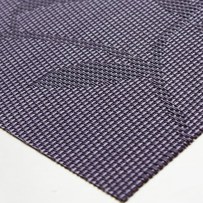 Leaf Placemats Set of 8 Non-Slip Heat-Resistant Vinyl Washable Place Mats for Kitchen Table Indoor Outdoor Durable (18"x12", Purple)
