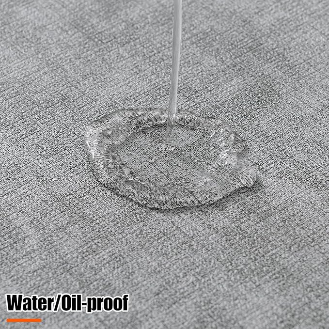Homaxy Round Faux Leather Placemats and Coasters, Washable Dual-Side Table Mats, Wipeable Heat-Resistant Dining Place Mats for Outdoor and Indoor, Set of 12, Diameter 13 and 3.93 inch, Light Grey
