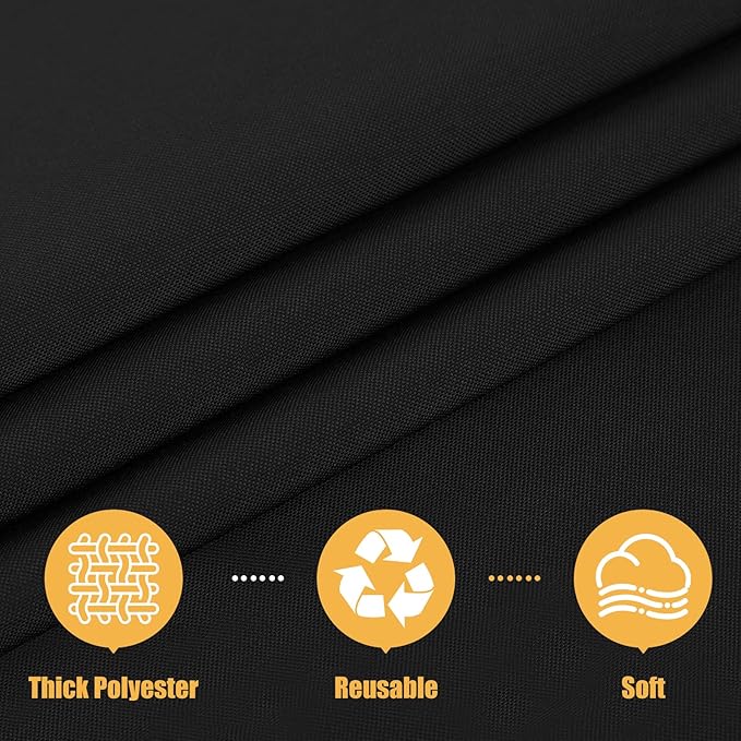 Smiry 4 Pack Rectangle Table Cloth, Waterproof Anti-Scratch Polyester Tablecloth, Decorative Washable Fabric Table Cover for Dining, Buffet, Parties and Outdoor, 60x120, Black