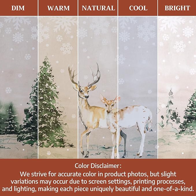 Maison d' Hermine Table Cloth Rectangle Table 100% Cotton 70 x 120 Inches Fall Tablecloth Reusable Everyday Use for Thanksgiving Christmas Decorations Dining Farmhouse Party (Deer in The Woods)