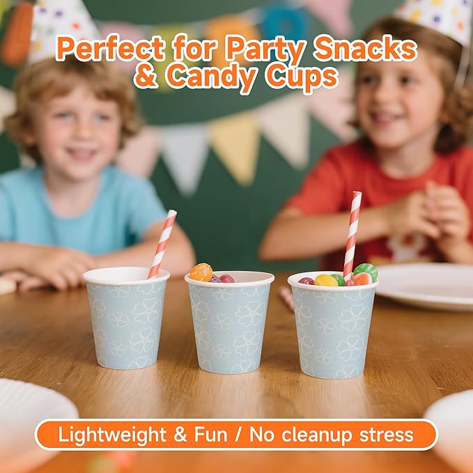 300 Pack 3 oz Bathroom Cups, Disposable Paper Cups with Rolled Rim, Small Paper Mouthwash Cup for Guest Bathrooms, Vanity & Office Use, Mist blue