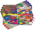 Ambesonne Abstract Place Mats Set of 4, Abstract Woman Face Illustration Behind Stained Glass Styled Human Facial Feature, Washable Fabric Placemats for Dining Room Kitchen Table Decor, Magenta Blue