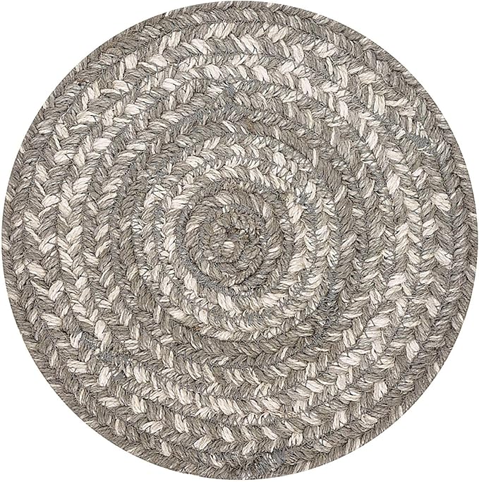 Homespice Grey Cloud Jute Braided Trivets for Table, Warm Farmhouse Decor, Set of 3, Grey 8" Round Heat Resistant Mat - Rich Colors, Easy to Clean, Durable and Protects Furniture