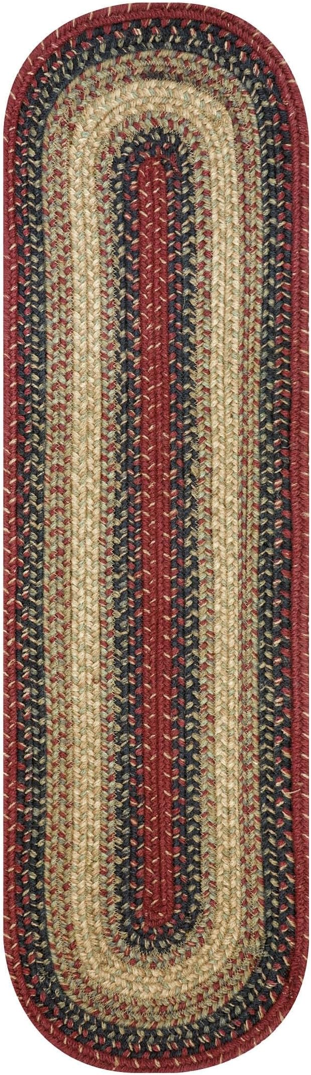 Homespice Highland Jute Braided Table Runner, Rustic Cabin Decor, Set of 2, Multicolor Oval 8x28 - Rich Colors, Easy to Clean, Durable and Protects Furniture