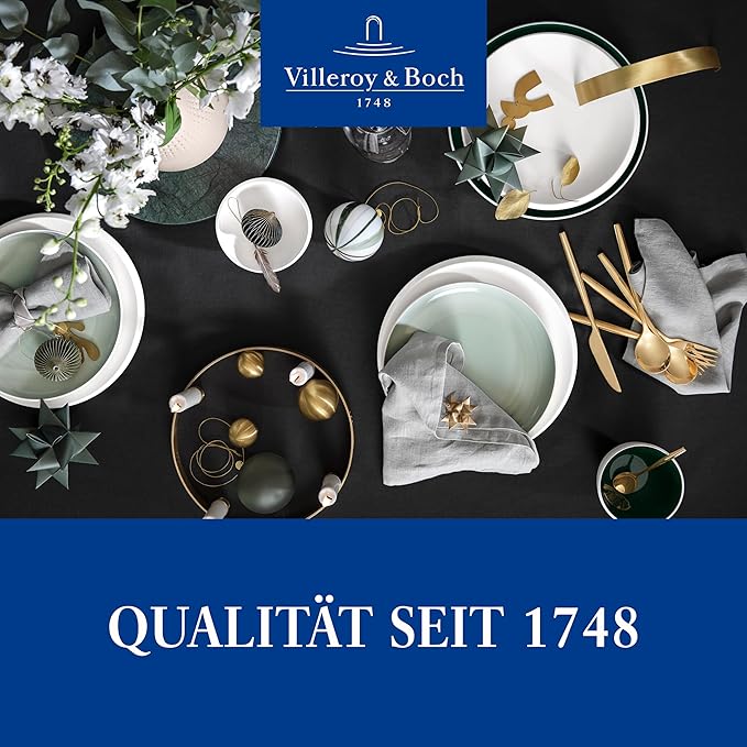 Villeroy & Boch NewMoon, Modern Dinner Plate for Everyday Use, Premium Porcelain, Dishwasher Safe, White, 10.6 in