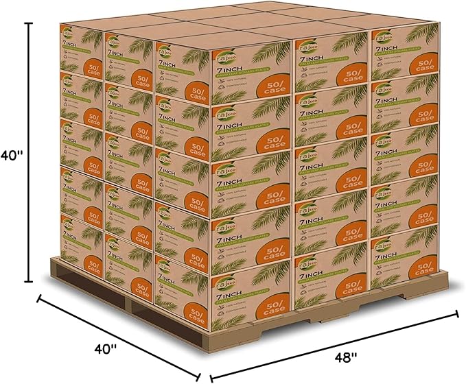 Raj Palm Leaf Plates Bulk [50-Pack] 7" Square Plates(100 CASES - 5000 PACK) like Bamboo plates Disposable, Strong, Decorative Compostable Tableware for weddings, Lunch, Dinner, Birthday, Camping