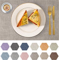 Faux Leather Placemats Set of 4 Washable PU Table mats for Kitchen Table - Heat Resistant, Waterproof, Easy Clean, Anti Slip 11.8" x 17" (Light Brown-4 Pack)