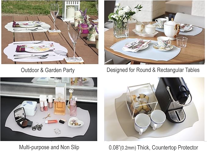 Rommy & Co. Premium Silicone Placemats, Set of 2 (French Canvas)