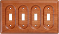 Four Rocker 4 Toggle Light Switch Cover Plate Made of Cherry Wood Durable Elegant Design Perfect for Home Decor