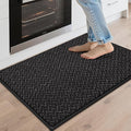 COSY HOMEER Kitchen Rugs 20"x32" Non-Slip Kitchen Mats for Floor Absorbent Stain Resistant Kitchen Floor Mat Machine Washable Rugs for Kitchen,Hallway,Sink,Black