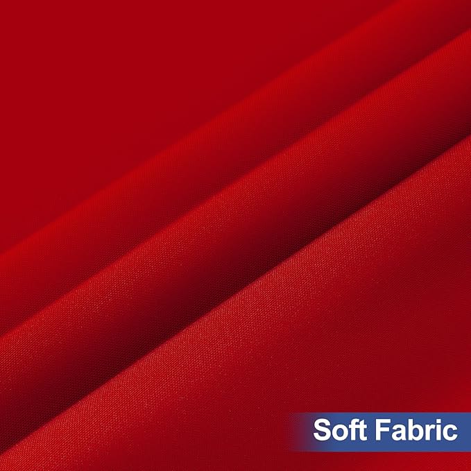 homing 2 Pack Rectangle Table Cloth, Elastic Fitted Fabric Tablecloth Fits for 4 Foot Folding Tables, Washable Table Cover for Picnic, Camping, Indoor & Valentine's Day (Red, 30" x 48")