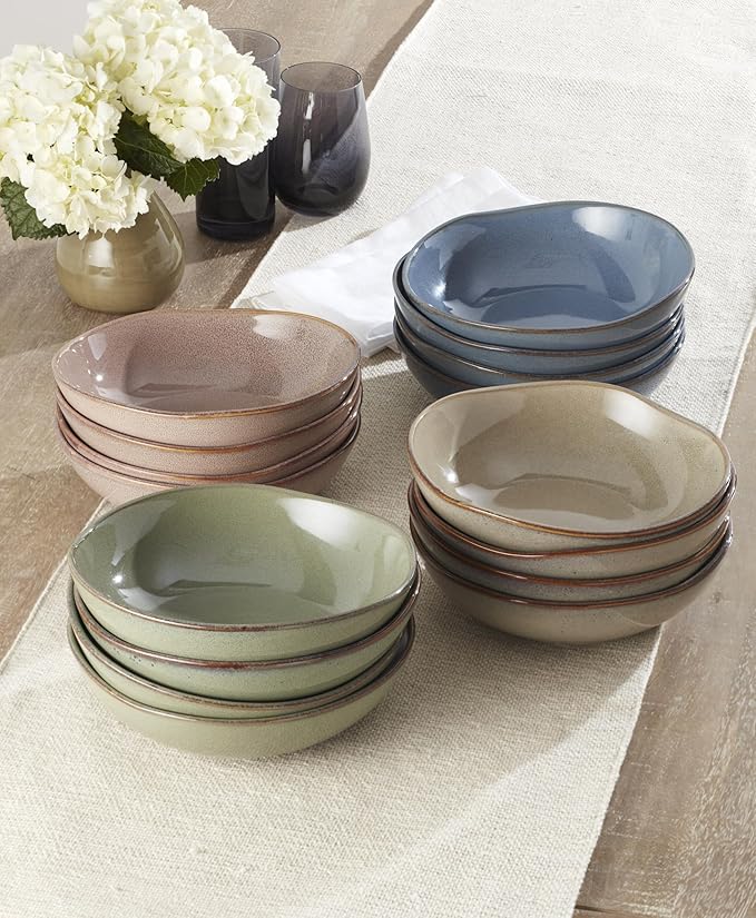 Oneida 899210 Organic Shades Oatmeal Pasta Bowls, Set Of 4, Service For 4