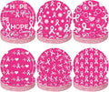 60 Pcs Breast Cancer Awareness Decorations 7 Inch Pink Ribbon Survivor Paper Plates Disposable Party Supplies Hope Love Cure Plates for Breast Cancer Awareness Month Women Charity Activities
