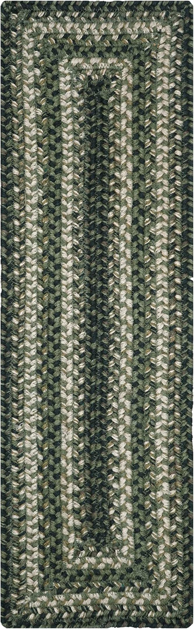 Homespice Pinecone Jute Braided Long Table Runner, Country Rustic Decor, Green Rectangle 11x36 - Rich Colors, Easy to Clean, Durable and Protects Furniture