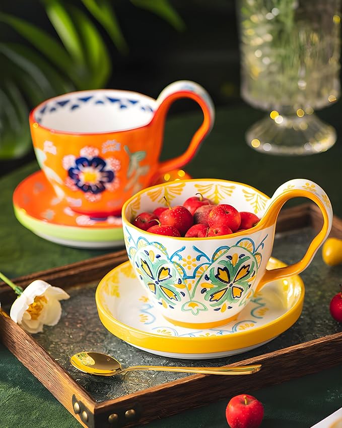 20oz Soup Bowls with Handles, Microwave Safe Large Ceramic Soup Bowl for Chili, Stew, Ice Cream, Berries & Fruits, Gift-Ready for Women, Christmas, Hostess Gifts & Fall Decor