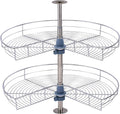 Dowell Base Cabinet Kidney Shape Dia.28 270° Lazy Susan, 2 Shelves, Kitchen Base Corner Cabinet Organizer (Chrome 4001 270 28)
