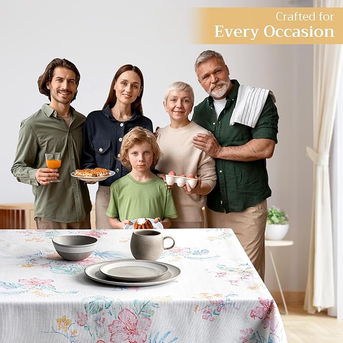 Maison d' Hermine Table Cloth Rectangle Table 100% Cotton 60 x 108 Inches Tablecloth Reusable Decorative for Dining Room Farmhouse Home Valentines Day Decorations Spring Summer - Paradise Island