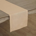 Solino Home Linen Beige Table Runner 90 Inches Long - 100% Pure Linen 14 x 90 Inch Table Runner for Spring, Easter - Classic Hemstitch