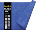 homing Faux Leather Heat Resistant Placemats 6 Packs, Waterproof Wipeable Dining PU Place Mats for Indoor & Outdoor, Easy to Clean, Sea Blue