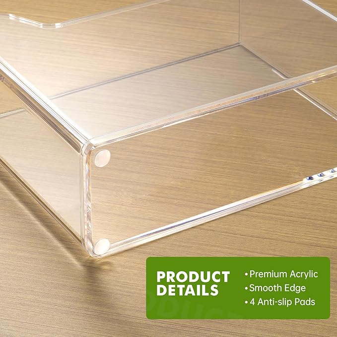 Acrylic Cocktail Napkin Holder for Table, for 5 x 5 Inches Napkin, Modern Vertical Napkin Holder for Kitchen, Clear Waterproof Napkins Holders for Dinner, Home, Bar