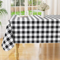 misaya Rectangle Waterproof Vinyl Table Cloth, Buffalo Flannel Backed Tablecloth, Wipeable Plastic Table Cover for Christmas (70" x 90", Black and White)