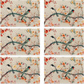 Vintage Bird Painting Placemats Set of 6, Linen Washable for Christmas, Thanksgiving, Party, and Daily Dining, Decorative Table Mats for 4-6 Person Table