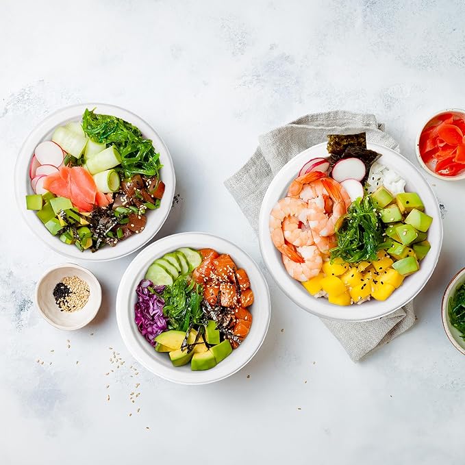 Freshware Paper Bowls - Disposable 16 oz. Soup Bowl, 1000 Pack Biodegradable Sugarcane Fiber Serving Bowls - Heavy Duty Bagasse for Hot Food Plates - Microwave & Freezer Safe, Stackable Dinnerware