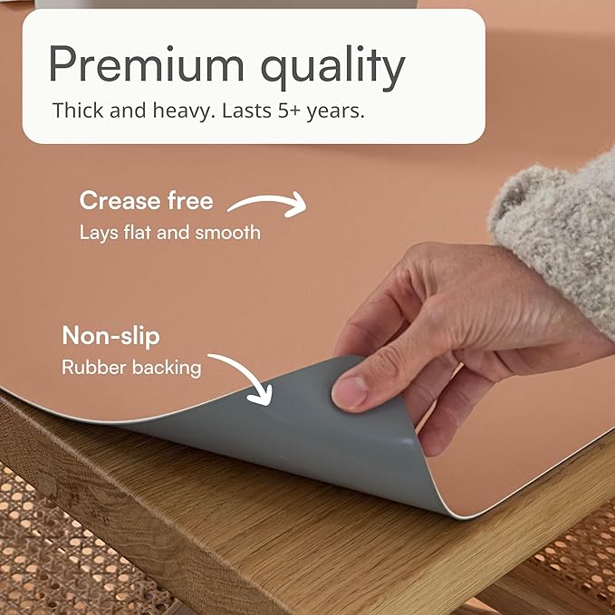Table Craft Mat to Protect Dining Table, 38"x39.4" Craft Mess mat Great for Childrens Crafts and Play Protect Your Furniture from Spills and Mess Easy to Clean, Heat Resistant (Terracotta, 38" 39.4")