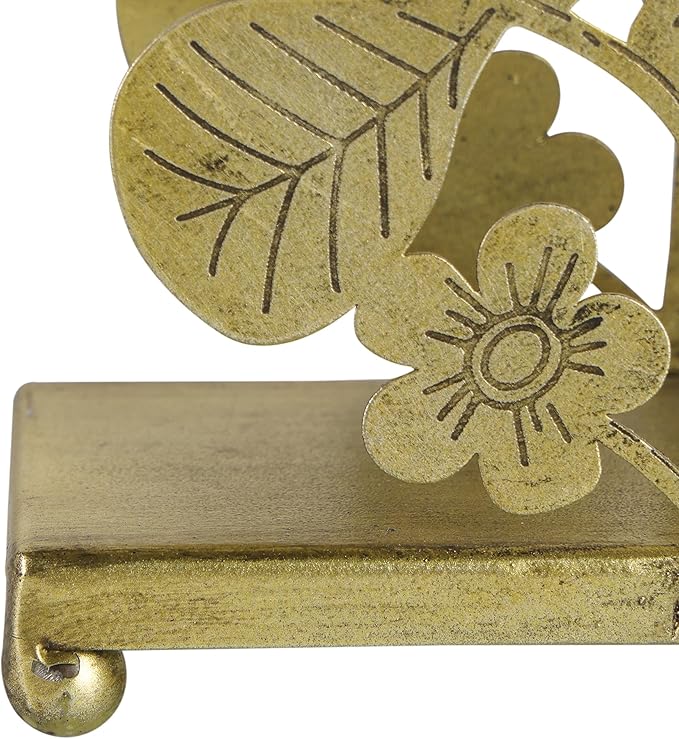 Gold Napkin Holder for Table, Iron Standing Napkin Dispenser for Kitchen Dining Room Vintage Cocktail Picnic Bar Rustic Holders for Paper Mail Bills