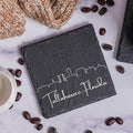 Blue Ridge Mountain Gifts - Tallahassee FL Skyline Coasters, Set of 4 - Tallahassee Florida Souvenir, Slate Coasters with Minimalist Skyline, Housewarming Gift for Friends, Family, & Neighbors